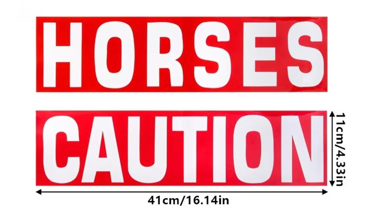 Float sticker - caution horses